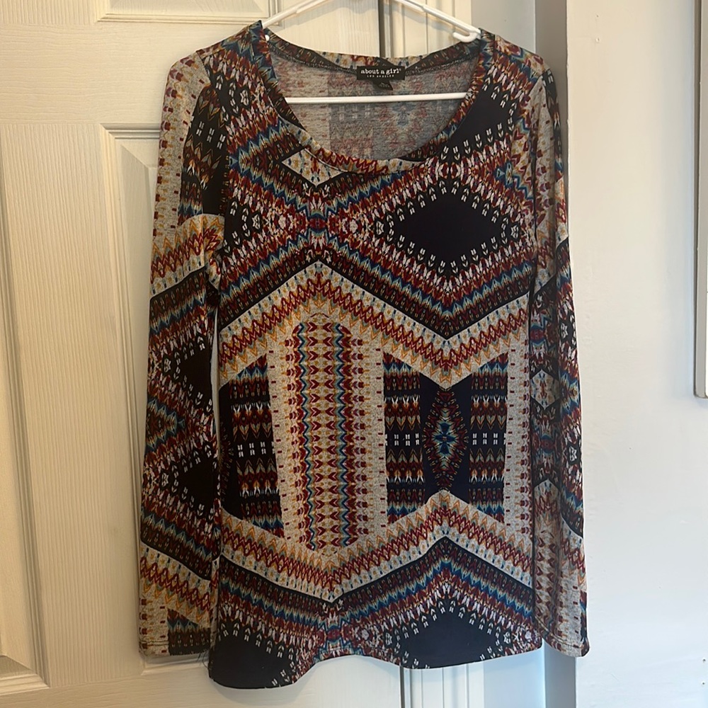 Multiple color long sleeve blouse, Large